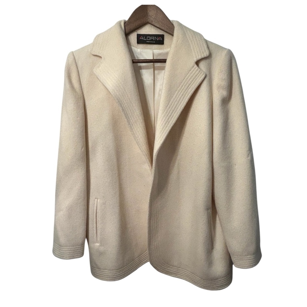 Vintage Dillards Wool Blend Women's Cream Jacket ILGWU Union‎ Made in US